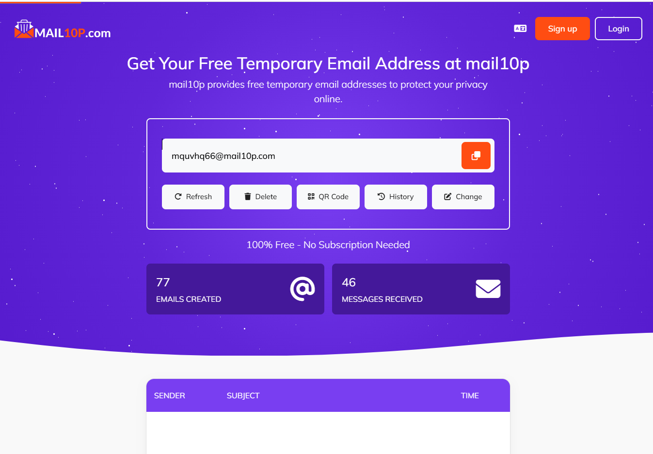 Mail10p.com: Dịch vụ nhận email tạm thời miễn phí trong 10 phút